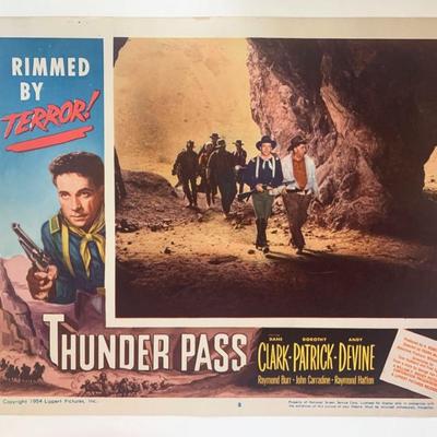 Thunder Pass original 1954 vintage lobby card