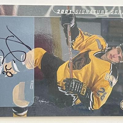 Boston Bruins Andre Savage 2000 In the Game #44 signed trading card