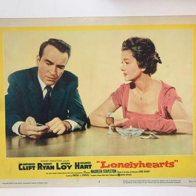 Lonelyhearts original 1959 vintage lobby card