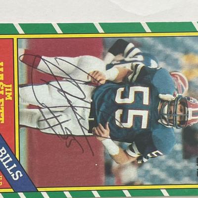 Buffalo Bills Jim Haslett signed 1986 Topps #392 trading card