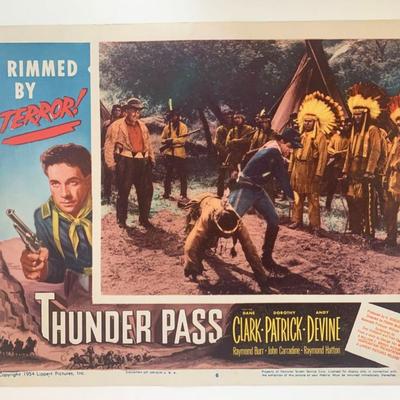 Thunder Pass original 1954 vintage lobby card