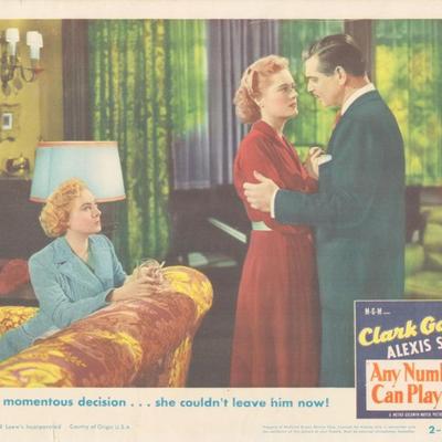 Any Number Can Play 1949 original vintage lobby card