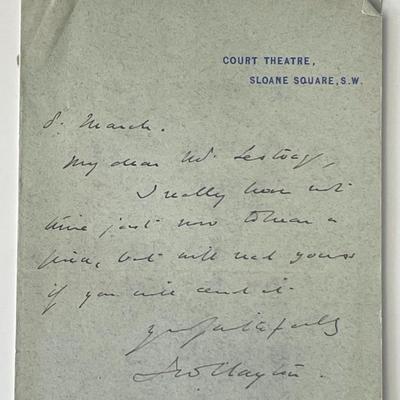 British play critic John Clayton signed letter