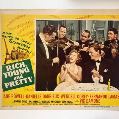 Rich, Young and Pretty original 1951 vintage lobby card