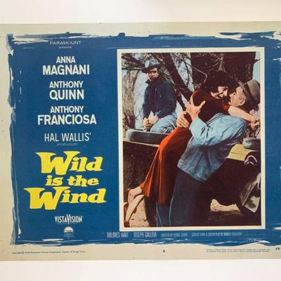 Wild is the Wind original 1958 vintage lobby card