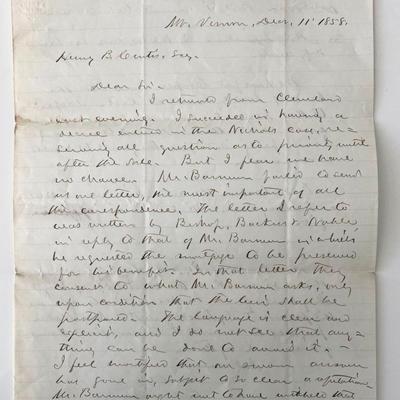 1858 signed letter
