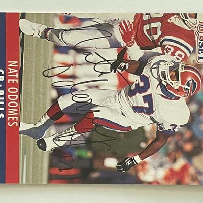 Buffalo Bills Nate Odomes 1990 NFL #37 signed card