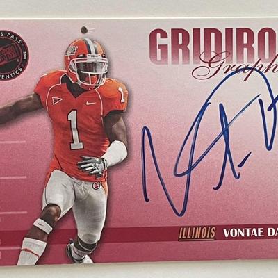 Illinois Vontae Davis signed autograph card