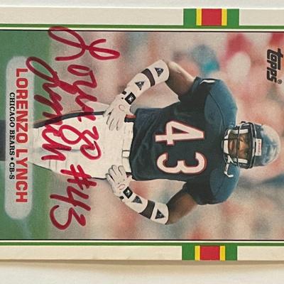 Chicago Bears Lorenzo Lynch 1989 Topps #42T  signed trading card