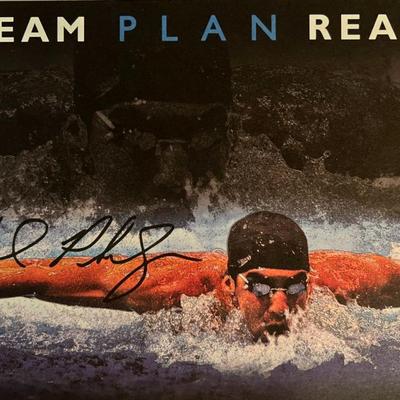Michael Phelps facsimile signed photo. 8x10 inches