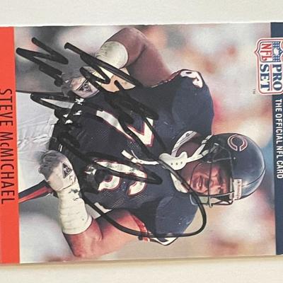 Chicago Bears Steve McMichael 1990 NFL #54 signed trading card
