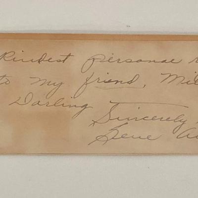 Loaded Pistol Gene Autry signed note