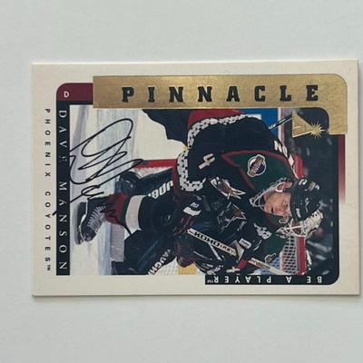 Phoenix Coyotes Dave Manson 1997 Pinnacle #57 signed trading card