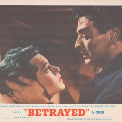 Betrayed 1954 original vintage lobby card