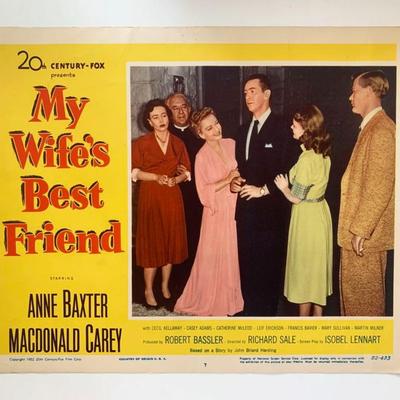 My Wife's Best Friend original 1952 vintage lobby card