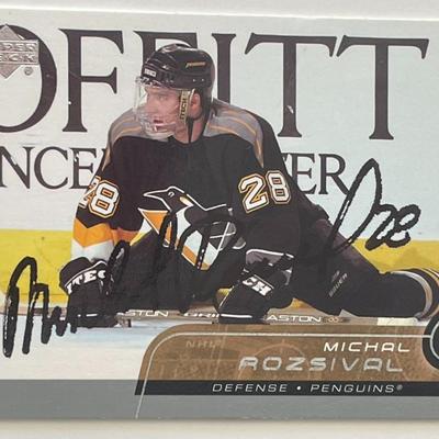 Pittsburgh Penguins Michal RozsÃ­val 2003 Upper Deck #388 signed trading card