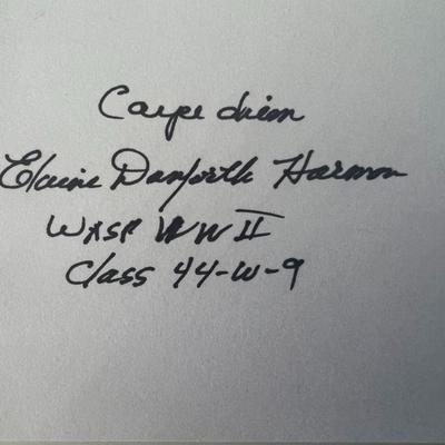 WWII Elaine D. Harmon original signature