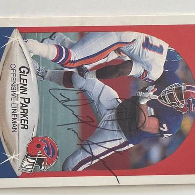 Buffalo Bills Glenn Parker 1990 Fleer #U-70 signed trading card
