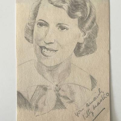 British singer Kitty Masters signed sketch