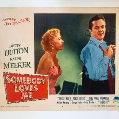 Somebody Loves Me original 1953 vintage lobby card