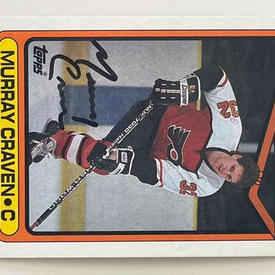 Philadelphia Flyers Murray Craven 1990 Topps #318 signed trading card