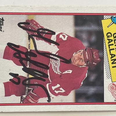 Detroit Red Wings Gerard Gallant 1988 Topps #12 signed trading card