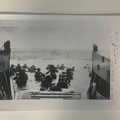WWII Doyle Jolly Beach Landing signed photo