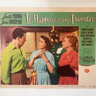 It Happens Every Thursday original 1953 vintage lobby card