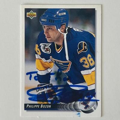 St. Louis Blues Philippe Bozon Upper Deck 92-93 #283 signed trading card