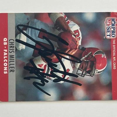Atlanta Falcons Chris Miller 1990 NFL #35 signed trading card