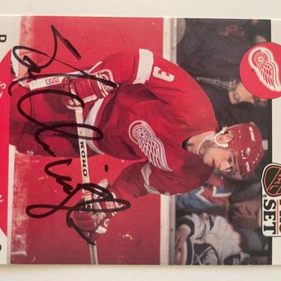 Detroit Red Wings Steve Chiasson 1990 Pro Set #69 signed trading card
