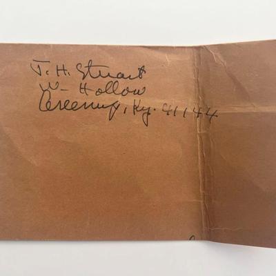 Writer Jesse Stuart original signature