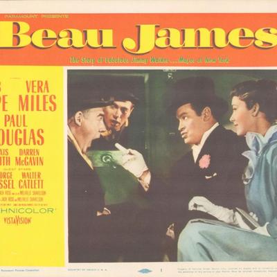 Beau James  1957 original vintage lobby card