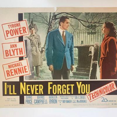 I'll Never Forget You original 1951 vintage lobby card