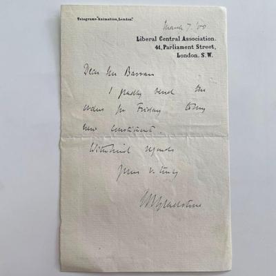 Liberal Central Association London Signed Letter