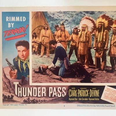 Thunder Pass original 1954 vintage lobby card