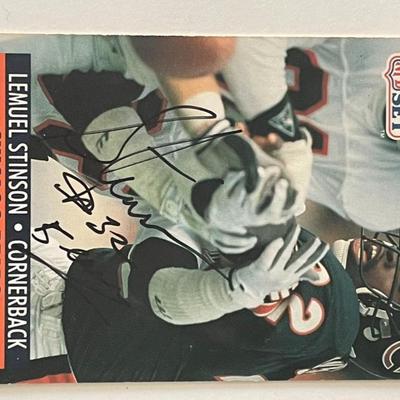 Chicago Bears Lemuel Stinson 1991 NFL #106 signed trading card