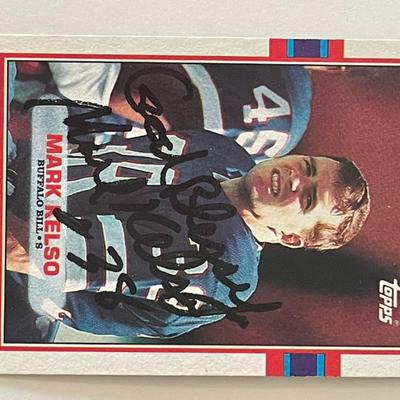 Buffalo Bills Mark Kelso 1989 Topps #56 signed card