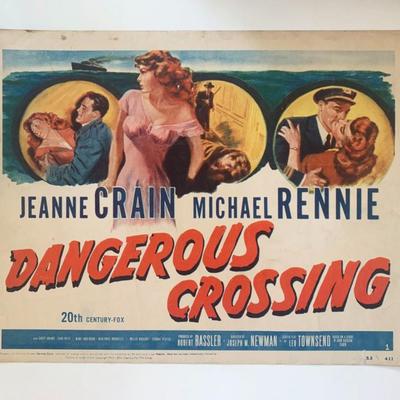 Dangerous Crossing original 1953 vintage lobby card