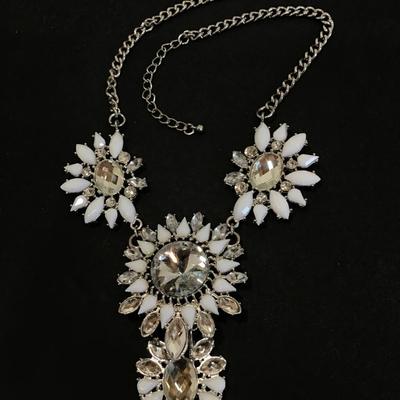 Large white flower necklace