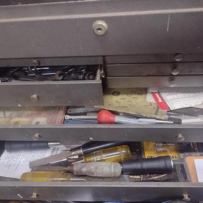 Metal Multi-Drawer Toolbox with Contents