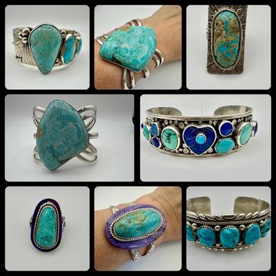 Adam Fierro signed Navajo Sterling Jewelry with Turquoise