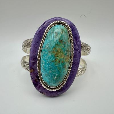 Sterling Jewelry with Turquoise Signed CC