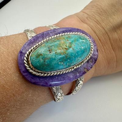 Sterling Jewelry with Turquoise Signed CC