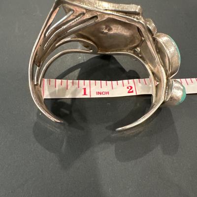 Adam Fierro Signed Sterling Cuff Jewelry with Turquoise