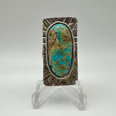 Signed Sterling Jewelry Ring with Turquoise