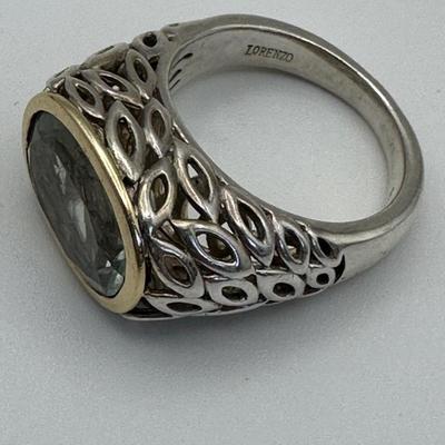 Signed Sterling & 18kt Jewelry ring by Lorenzo