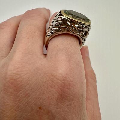 Signed Sterling & 18kt Jewelry ring by Lorenzo