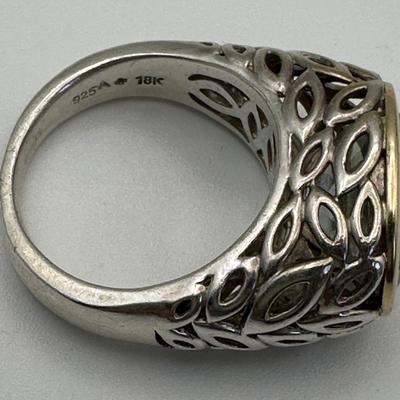 Signed Sterling & 18kt Jewelry ring by Lorenzo