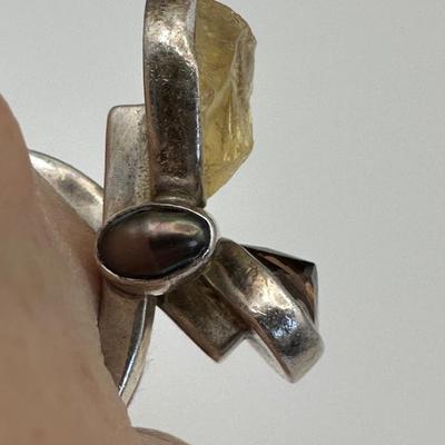 Signed Sterling Jewelry ring by Lilly Barrack with gemstones